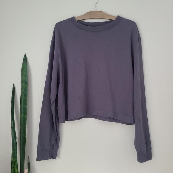 J.O CO | Dark Grey Crop Style Long Sleeve Shirt - Picture 1 of 4